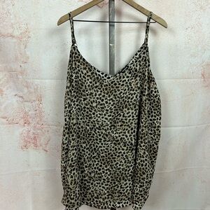 TORRID sophie leopard print tank top size 5X animal v-neck lined shirt